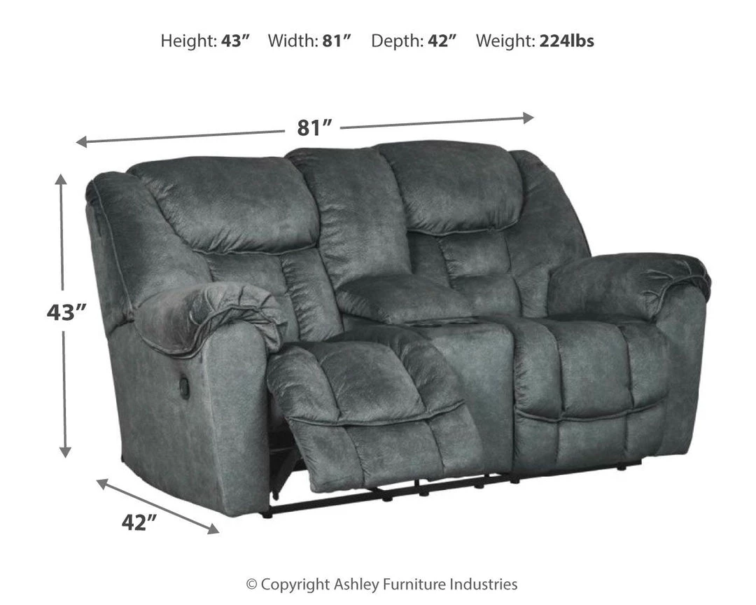 Ashley Furniture Reclining Furniture Capehorn - Granite - Dbl Rec Loveseat W/console 8 Ashley Furniture Reclining Furniture Capehorn - Granite - Dbl Rec Loveseat W/console