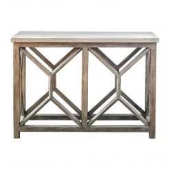 Uttermost Catali Ivory Stone Console Table