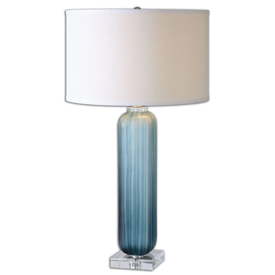 Uttermost Caudina Frosted Blue Glass Lamp Accessories 3 Uttermost Caudina Frosted Blue Glass Lamp Accessories