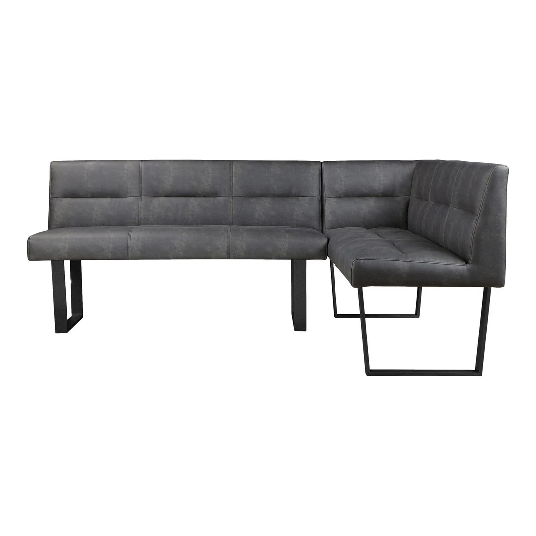 Moe's Home Collection Hanlon Corner Bench Dark Grey Benches 3 Moe's Home Collection Hanlon Corner Bench Dark Grey Benches