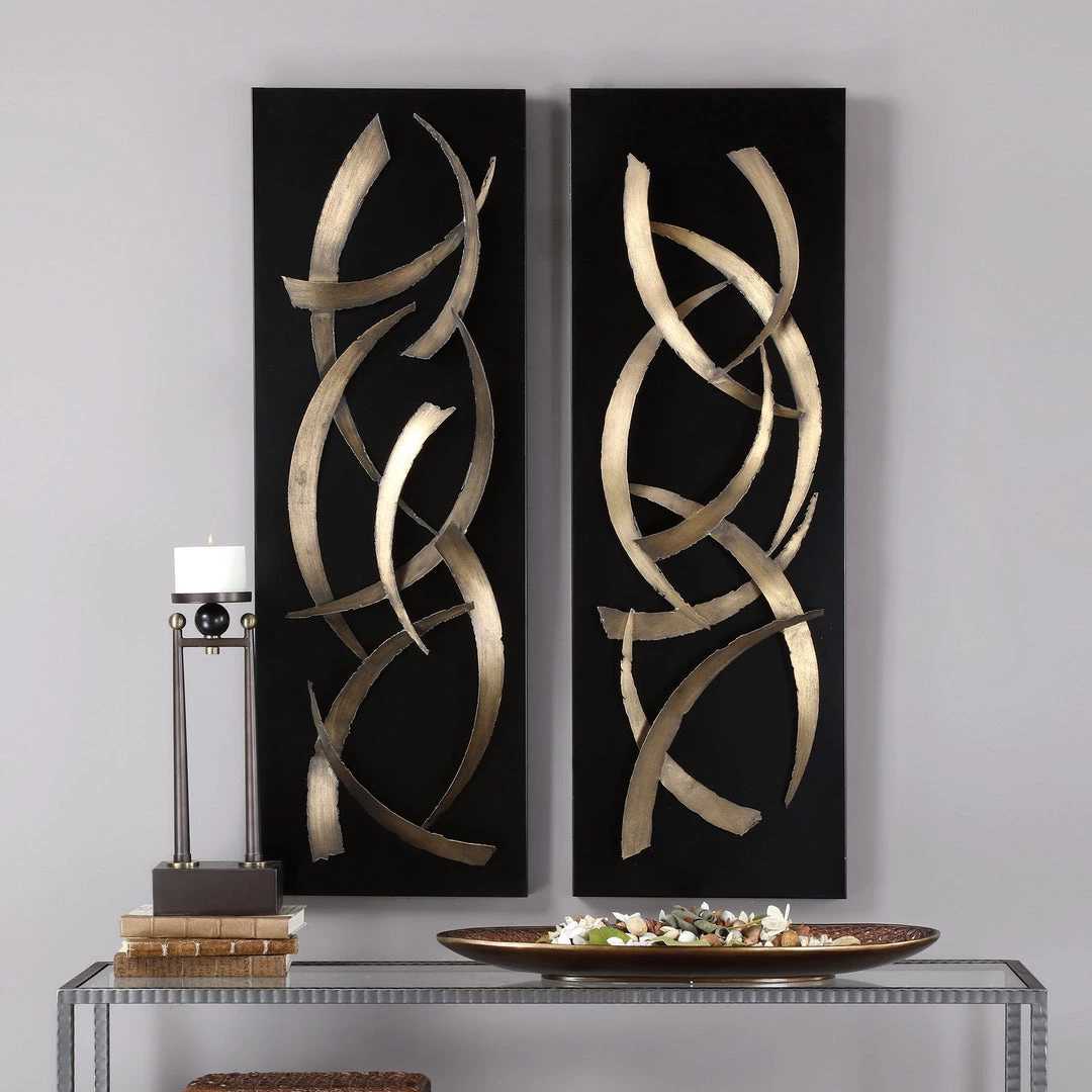 Accessories Uttermost Brushstrokes Metal Wall Art, S/2 5 Accessories Uttermost Brushstrokes Metal Wall Art, S/2