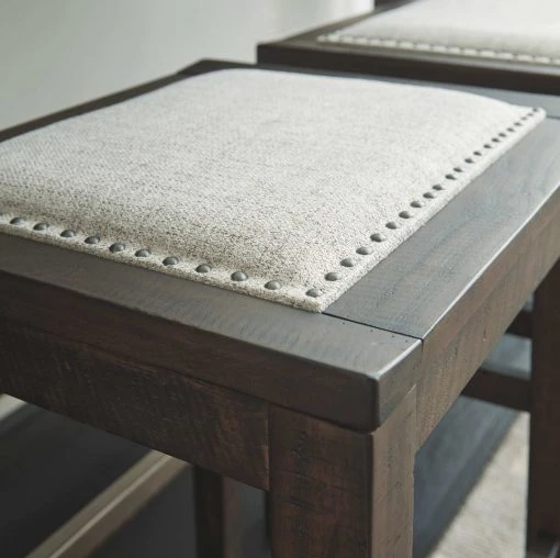 Ashley Furniture Hallishaw - Dark Brown - Upholstered Stool (1/cn) Stools