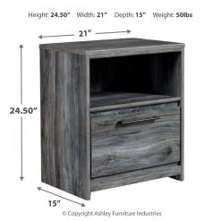Ashley Furniture Nightstands Baystorm - Gray - One Drawer Night Stand