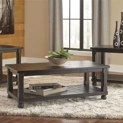 Ashley Furniture Mallacar - Black - Occasional Table Set (3/cn)