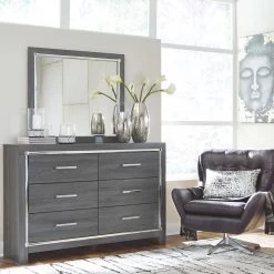 Ashley Furniture Dressers Lodanna - Gray - Dresser, Mirror