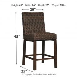 Ashley Furniture Stools Paradise - Medium Brown - Barstool (2/cn)