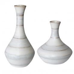 Uttermost Potter Fluted Striped Vases, S/2 Table Decor