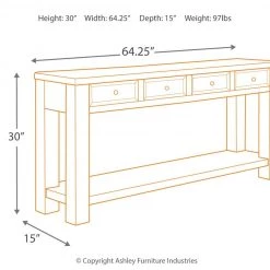 Ashley Furniture Gavelston - Black - Sofa Table
