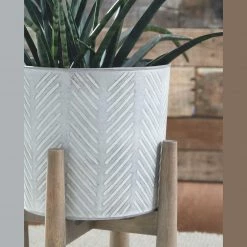 Ashley Furniture Domele - Antique Gray/brown - Planter Set (2/cn)