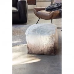 Moe's Home Collection Goat Fur Pouf Cappuccino Ombre Accessories