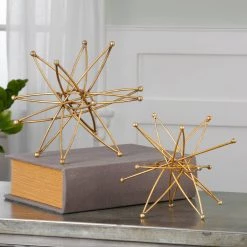 Table Decor Uttermost Constanza Gold Atom Accessories, S/2