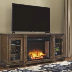 Ashley Furniture Flynnter - Medium Brown - Xl Tv Stand W/fireplace Option TV Stands
