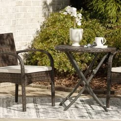 Ashley Furniture Outdoor Sets Anchor - Brown - Chairs W/cush/table Set (3/cn)