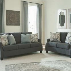 Signature Design By Ashley® Living Room Sets Bayonne - Charcoal - 4 Pc. - Sofa, Loveseat, Chair, Ottoman