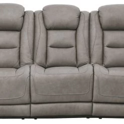 Ashley Furniture Sofas The Man-den - Gray - Pwr Rec Sofa With Adj Headrest