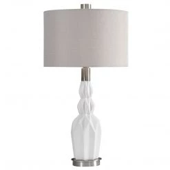 Uttermost Cabret Gloss White Ceramic Table Lamp Accessories