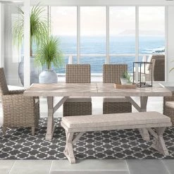 Signature Design By Ashley® Beachcroft - Beige - Dining Set With Bench, Chairs