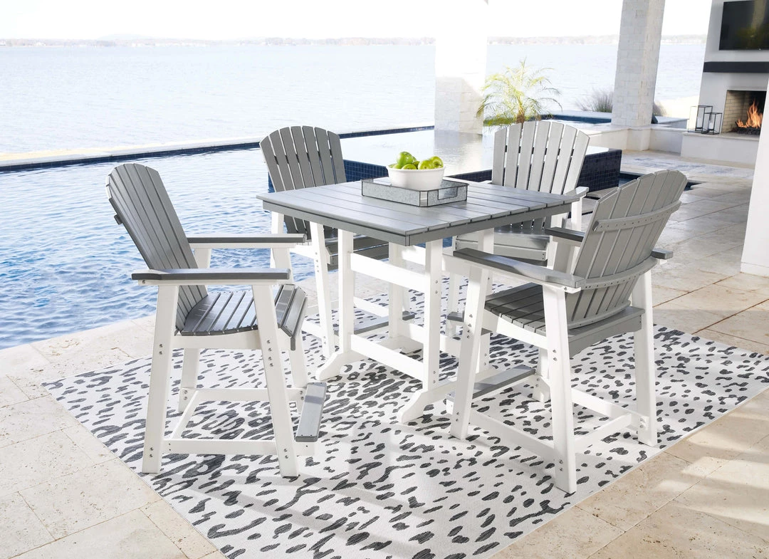 Signature Design By Ashley® Transville - Gray / White - 5 Pc. - Dining Set With Chairs Outdoor Sets 3 Signature Design By Ashley® Transville - Gray / White - 5 Pc. - Dining Set With Chairs Outdoor Sets