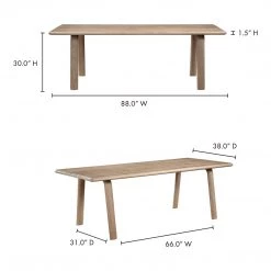 Moe's Home Collection Malibu Dining Table White Oak Tables