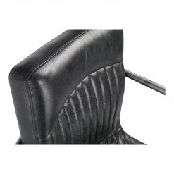 Moe's Home Collection Chairs Ansel Arm Chair Onyx Black Leather -m2