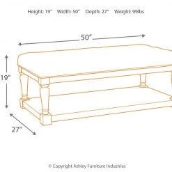 Ashley Furniture Shawnalore - Whitewash - Ottoman Cocktail Table Tables 18 Ashley Furniture Shawnalore - Whitewash - Ottoman Cocktail Table Tables