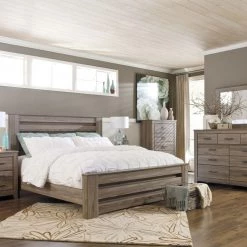 Signature Design By Ashley® Beds Zelen - Warm Gray - Panel Bed
