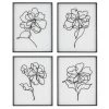 Accessories Uttermost Bloom Black White Framed Prints, S/4