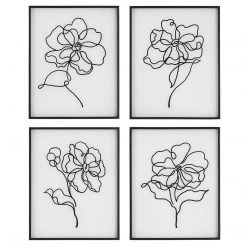 Accessories Uttermost Bloom Black White Framed Prints, S/4