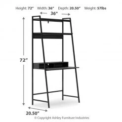 Ashley Furniture Yarlow - Black - Home Office Desk And Shelf