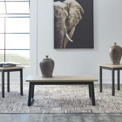 Ashley Furniture Tables Waylowe - Natural/black - Occasional Table Set (3/cn)