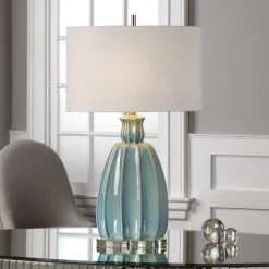 Uttermost Suzanette Sky Blue Ceramic Lamp