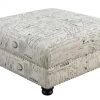 Emerald Home Ottomans Hutton II Tufted Ottoman, Ivory