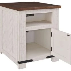 Ashley Furniture Tables Wystfield - White/brown - Rectangular End Table - 1-door