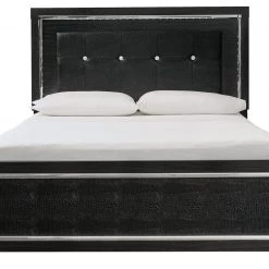 Signature Design By Ashley® Beds Kaydell - Patterned - Upholstered Panel Bed With 2 Storage Drawers, Roll Slats
