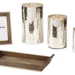 Ashley Furniture Table Decor Dexton - Brown/silver Finish - Accessory Set (5/cn)