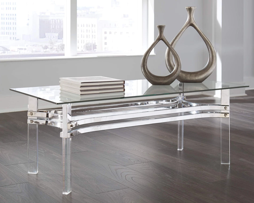 Ashley Furniture Braddoni - Chrome Finish - Rectangular Cocktail Table Tables 10 Ashley Furniture Braddoni - Chrome Finish - Rectangular Cocktail Table Tables