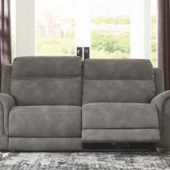 Signature Design By Ashley® Next-Gen DuraPella - 2 Seat Power Recliner Sofa Adjustable Headrest, Power Reclining Loveseat With CON/Adjustable Headrest, Cocktail & 2 End Tables Living Room Sets