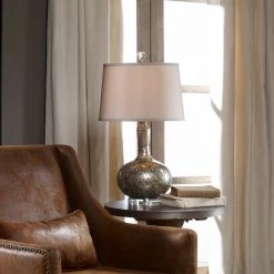 Uttermost Aemilius Gray Glass Table Lamp