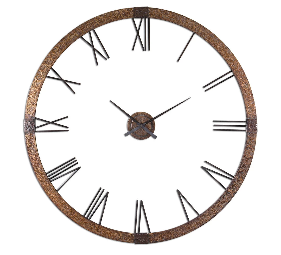 Accessories Uttermost Amarion 60" Copper Wall Clock 3 Accessories Uttermost Amarion 60" Copper Wall Clock
