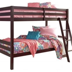 Ashley Furniture Halanton - Dark Brown - Twin/twin Bunk Bed W/ladder Beds