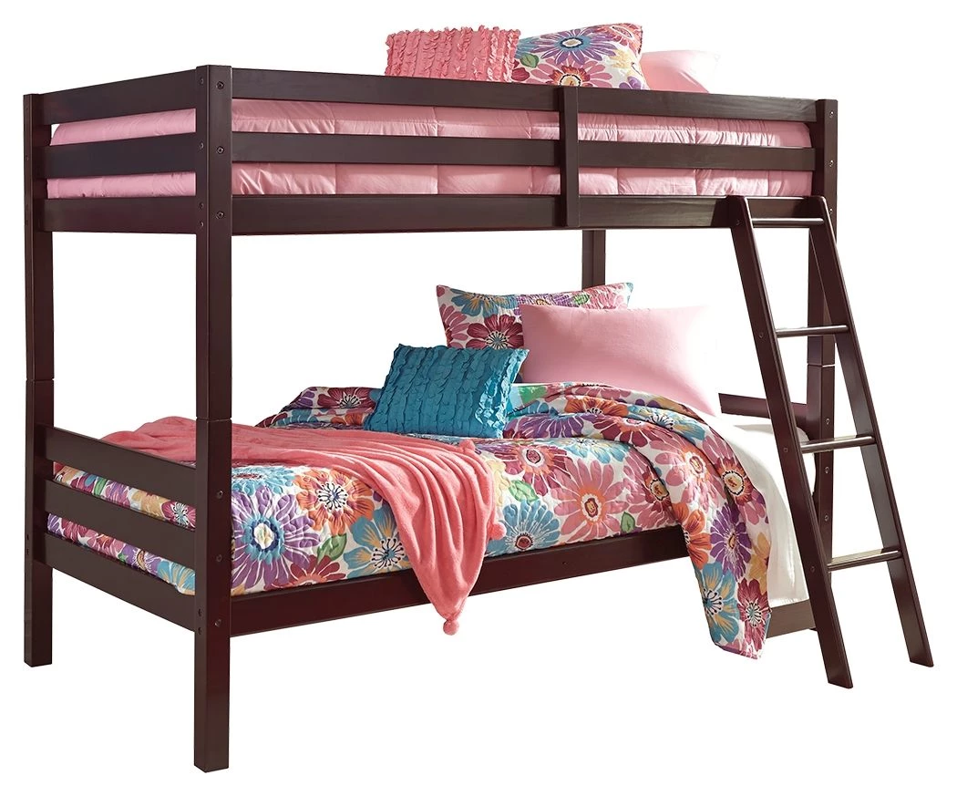 Ashley Furniture Halanton - Dark Brown - Twin/twin Bunk Bed W/ladder Beds 3 Ashley Furniture Halanton - Dark Brown - Twin/twin Bunk Bed W/ladder Beds