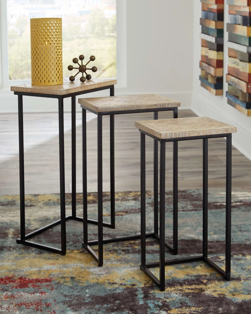 Ashley Furniture Tables Cainthorne - Distressed White/black - Accent Table (3/cn) 6 Ashley Furniture Tables Cainthorne - Distressed White/black - Accent Table (3/cn)