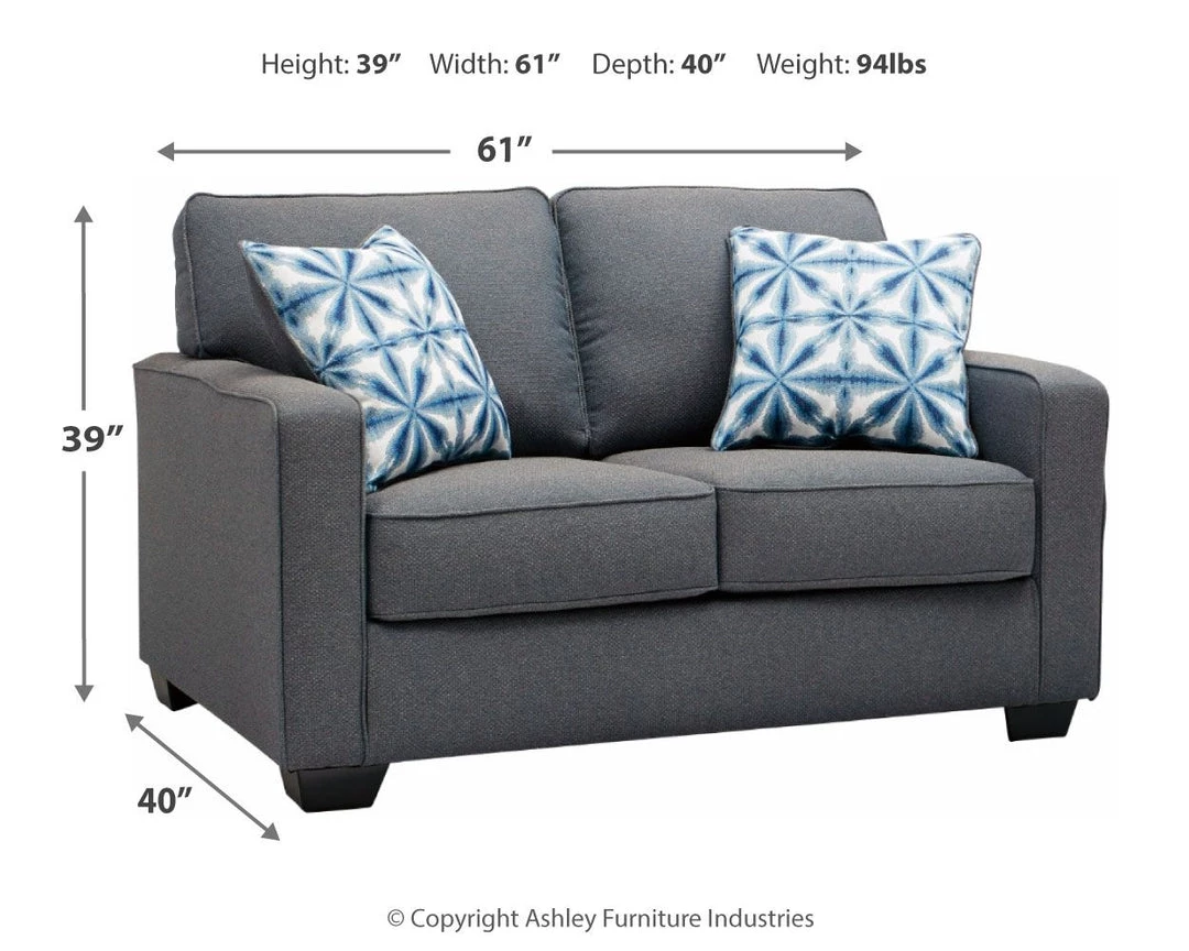 Ashley Furniture Kiessel - Steel - Loveseat Loveseats 5 Ashley Furniture Kiessel - Steel - Loveseat Loveseats