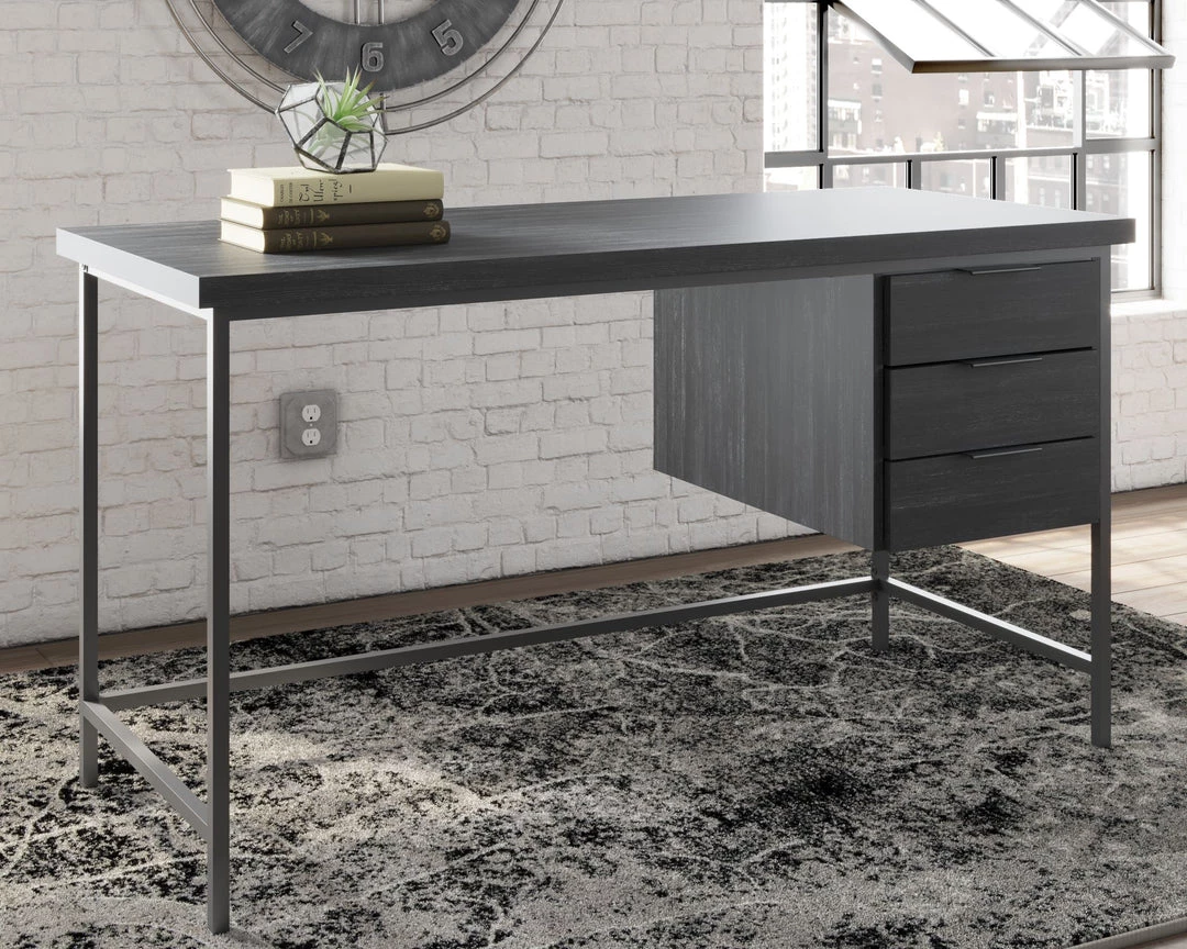 Ashley Furniture Yarlow - Black - Home Office Desk - 3-drawers Desks 9 Ashley Furniture Yarlow - Black - Home Office Desk - 3-drawers Desks