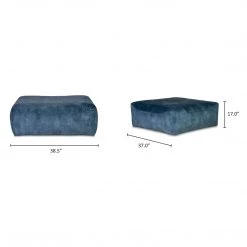 Moe's Home Collection Fireside Ottoman Azure