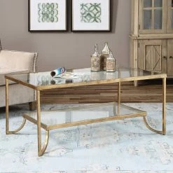 Tables Uttermost Katina Gold Leaf Coffee Table