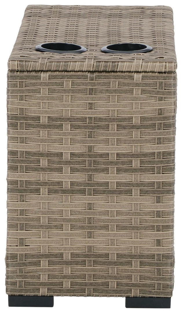 Ashley Furniture Calworth - Beige - Console With Drink Holders 5 Ashley Furniture Calworth - Beige - Console With Drink Holders