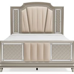 Signature Design By Ashley® Chevanna - Platinum - Queen Upholstered Panel Bed Beds