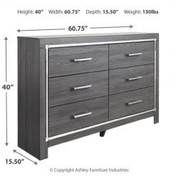 Ashley Furniture Dressers Lodanna - Gray - Dresser, Mirror