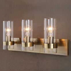 Accessories Uttermost Cardiff Antique Brass 3 Light Vanity